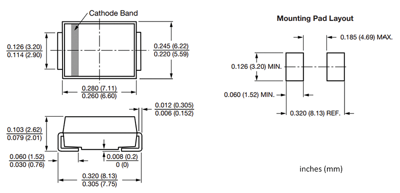 Vishay General Semiconductor S8x Surface Mount Glass Passivated Rectifiers
